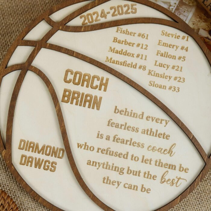 Personalized Basketball Coach Thank You Gift | Custom Wooden Plaque with Team Name | End-of-Season Appreciation & Keepsake - Image 5