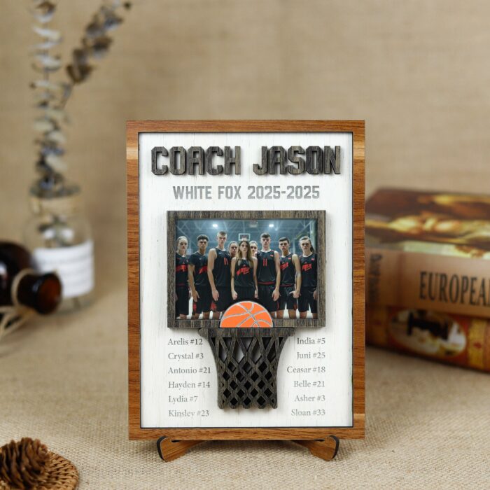 Personalized Basketball Coach Gift Plaque - Custom Team Appreciation Keepsake