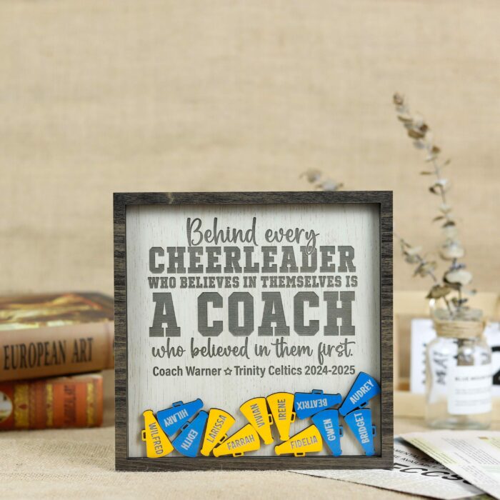 Personalized Cheer Shaker Sign | Custom Cheerleading Team Spirit Decor | Unique Gift For Cheerleaders & Coaches - Image 2