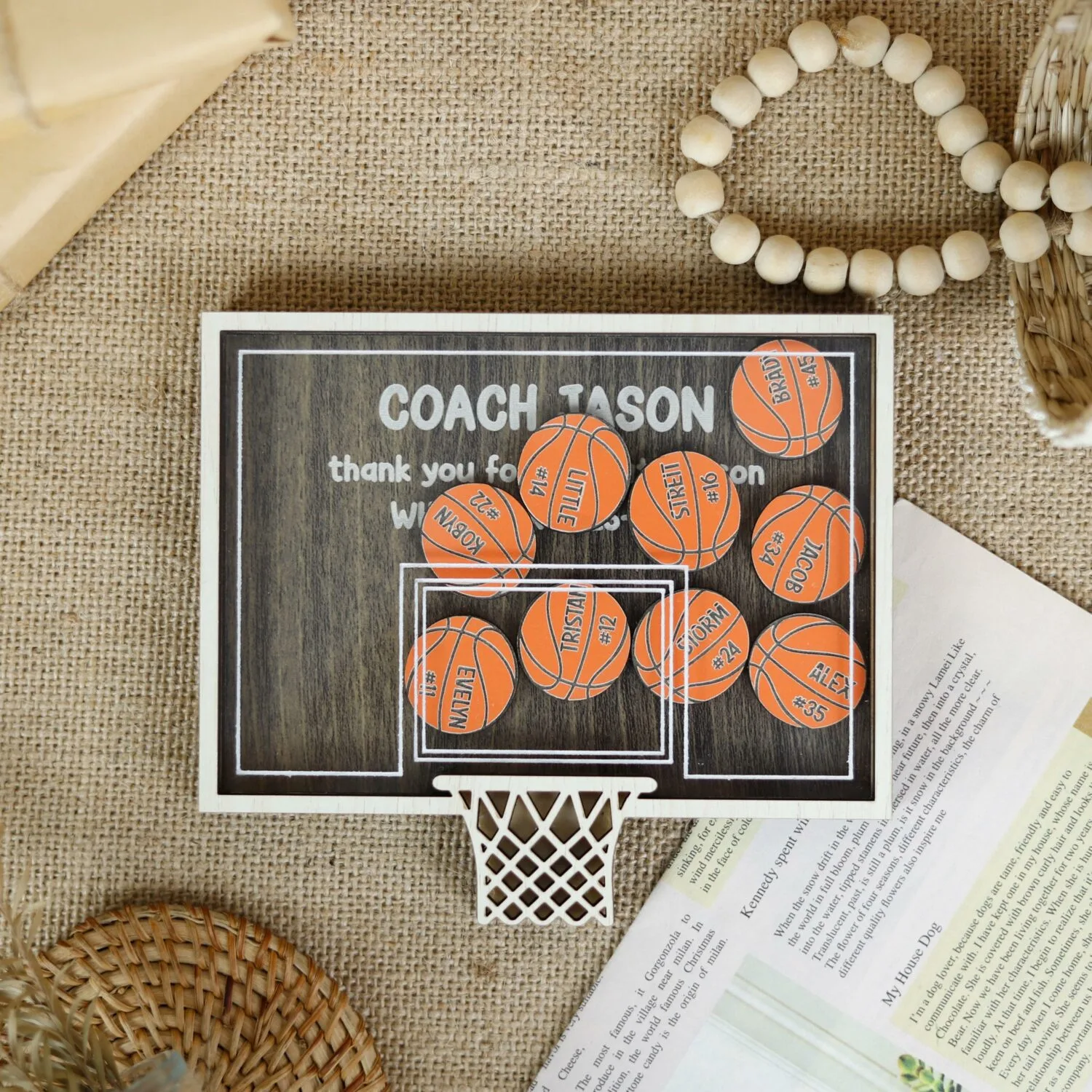 Personalized Basketball Magnetic Photo Frame - A Slam Dunk Keepsake