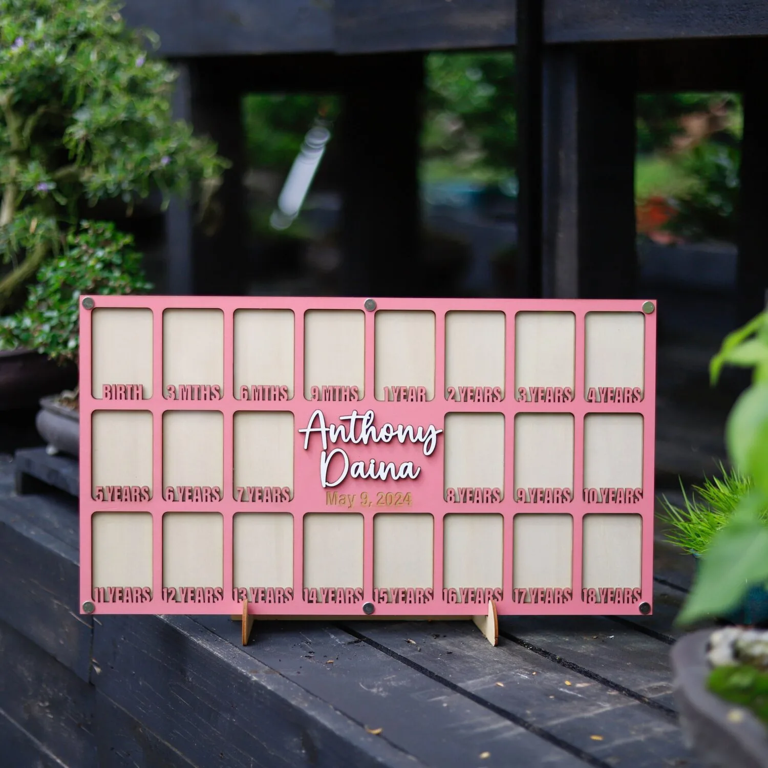 Personalized Kids Picture Keepsake Frame - Custom Wooden Artwork Gift for Children’s Milestones