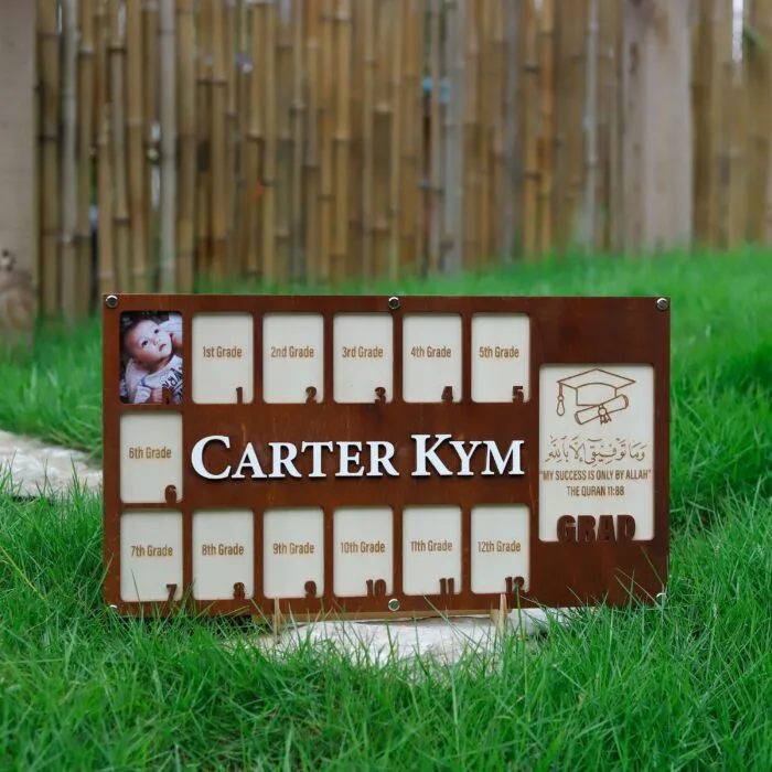 Personalized Muslim Graduation School Years Photo Frame - Custom Wooden Keepsake for 2025 Graduates