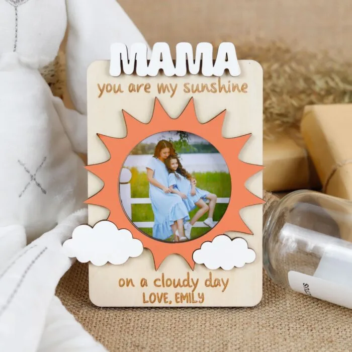 Mother's Day Gift for Grandma or Grandmother | Wooden Photo Frame with Engraved Name | Family Memento Engraved from Grandchild | Home Decor with Stand and Hook - Image 6