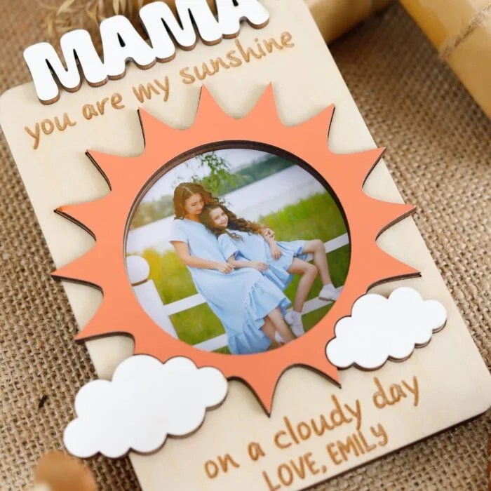 Mother's Day Gift for Grandma or Grandmother | Wooden Photo Frame with Engraved Name | Family Memento Engraved from Grandchild | Home Decor with Stand and Hook - Image 10