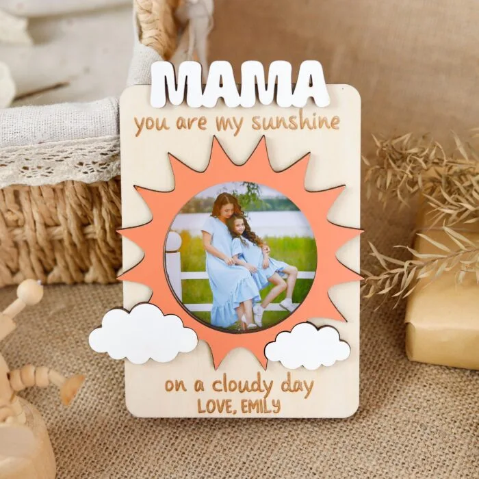 Personalized Grandma Nana Picture Frame - Custom Wooden Keepsake Gift with Family Names