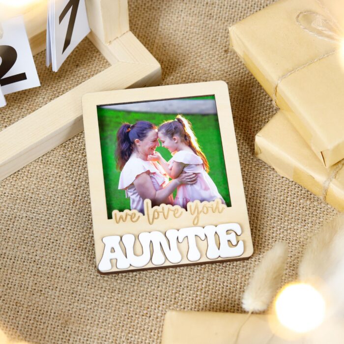 Personalized Aunt Magnetic Photo Frame | Custom Wooden Thank You Gift with Name & Picture | Unique Keepsake for Mother’s Day or Birthday - Image 7