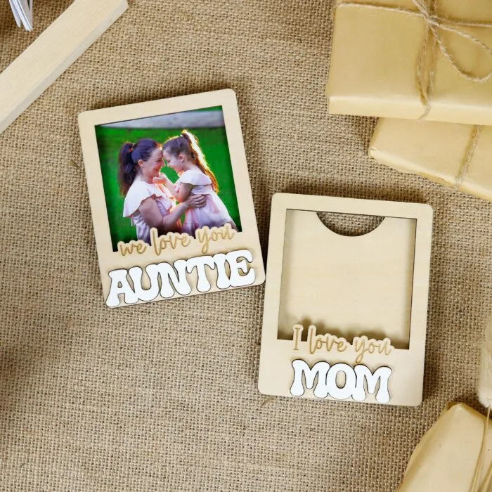 Personalized Auntie Magnetic Photo Frame - Custom Wooden Thank You Keepsake Gift