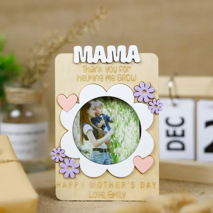 Personalized Grandma Photo Magnets - Custom Wooden Keepsake Gift for Grandmothers