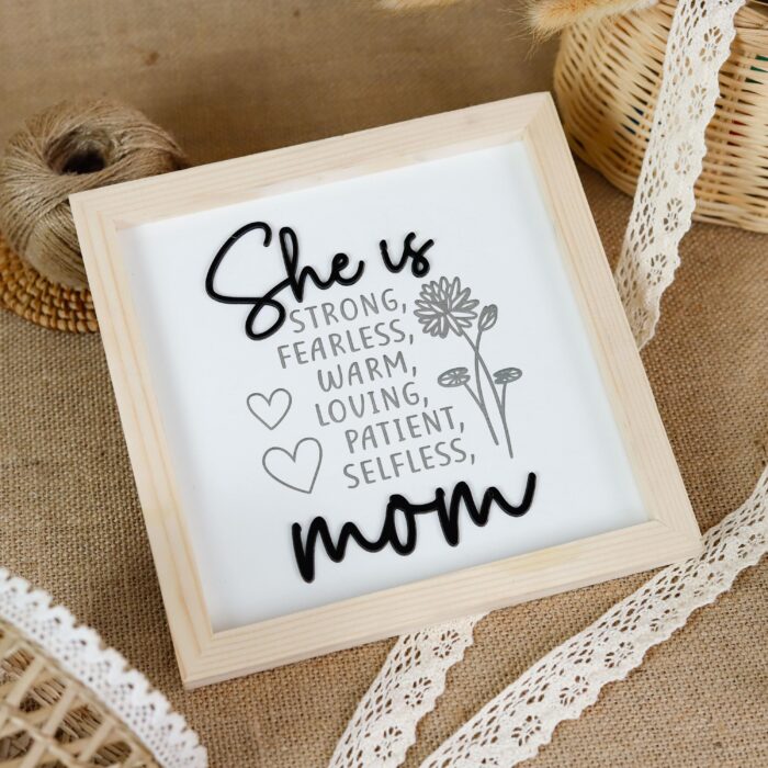 Mom's Personalized Engraved Inspirational Sign | Custom Wooden Keepsake Celebrating Strength, Love, and Resilience | Perfect Gift for Mother's Day, Birthday, or Christmas | Personalized Mom Gifts - Image 5