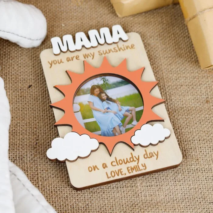 Mother's Day Gift for Grandma or Grandmother | Wooden Photo Frame with Engraved Name | Family Memento Engraved from Grandchild | Home Decor with Stand and Hook - Image 11