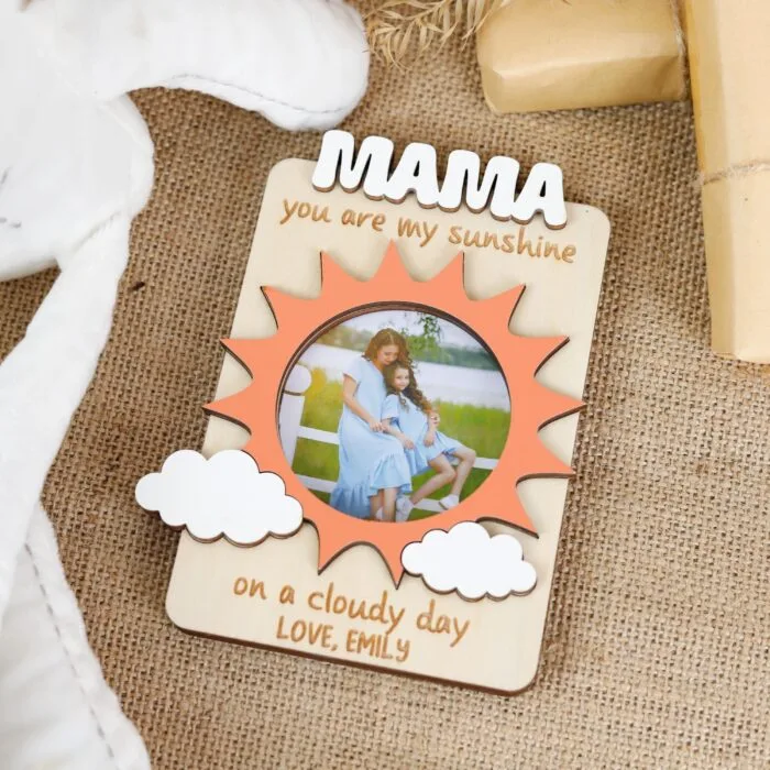 Mother's Day Gift for Grandma or Grandmother | Wooden Photo Frame with Engraved Name | Family Memento Engraved from Grandchild | Home Decor with Stand and Hook - Image 4