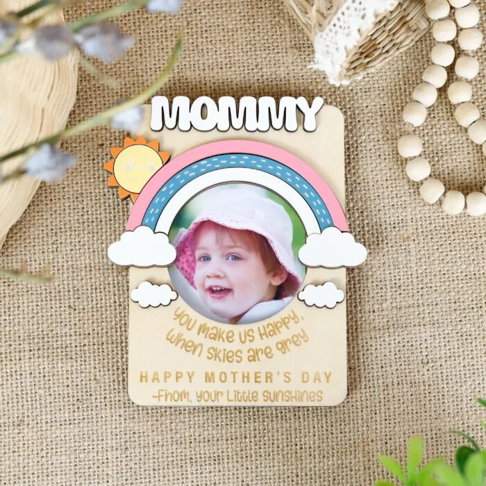 Personalized Grandma Photo Magnet Keepsake - Custom Wooden Gift for Grandmothers