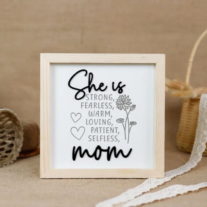 Personalized Engraved Mother’s Inspirational Sign - Custom Wooden Keepsake Gift for Moms