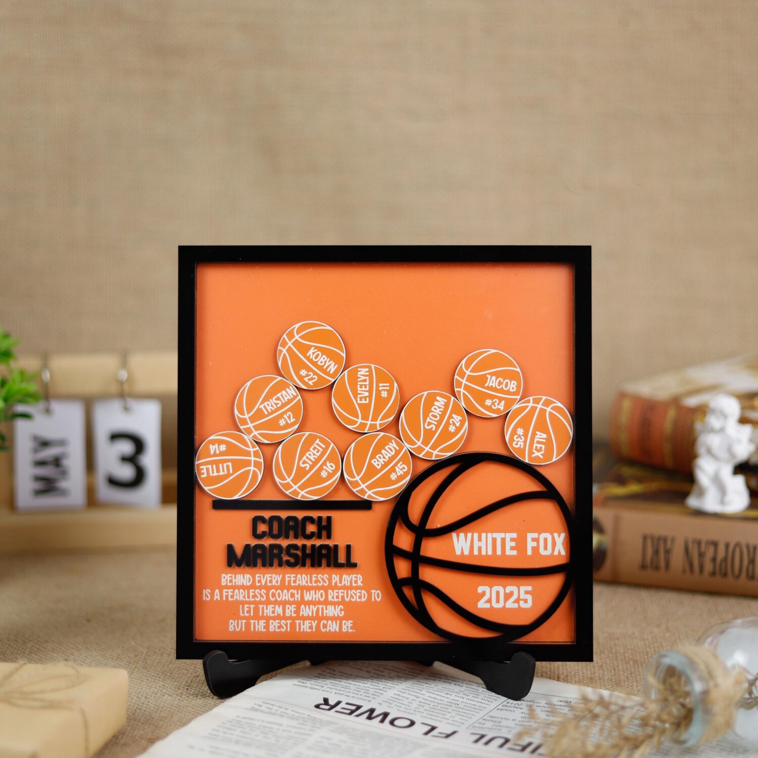 Personalized Baseball Coach End of Season Keepsake Frame - Custom Wooden Gift for Team Appreciation
