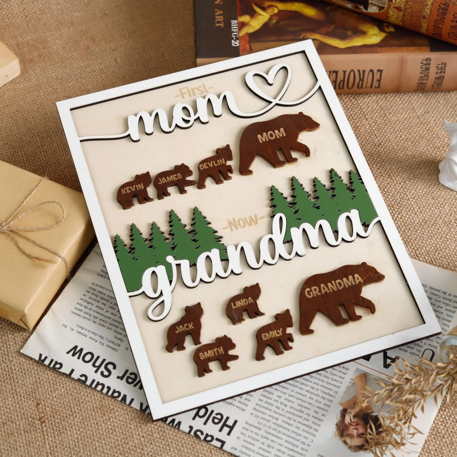 Personalized First Mother’s Day Grandma Sign | Custom Birth Flower Wooden Plaque Gift | New Grandma Keepsake for Mom’s Birthday or Baby Reveal - Image 8