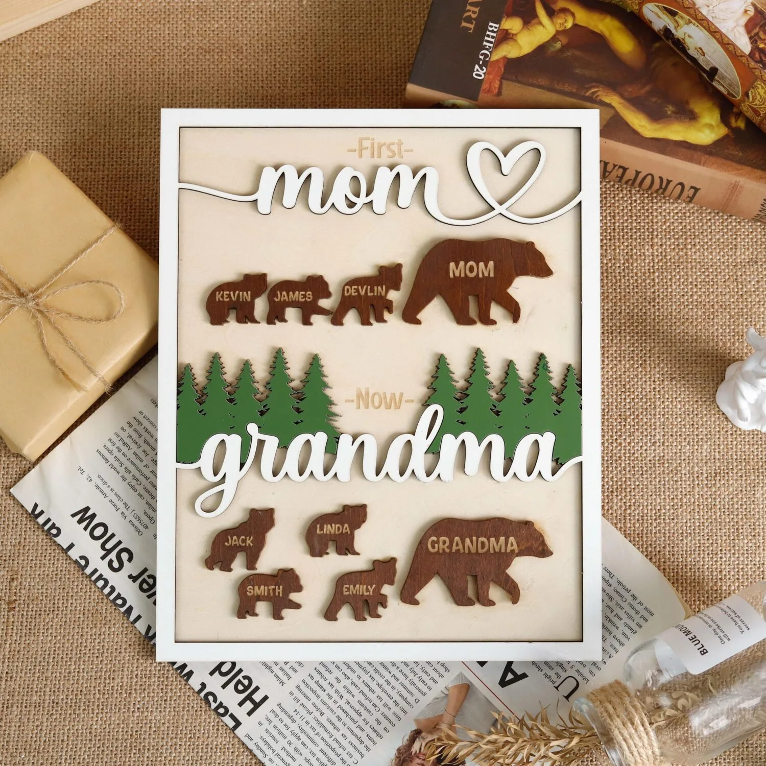 Personalized First Mother’s Day Grandma Sign | Custom Birth Flower Wooden Plaque Gift | New Grandma Keepsake for Mom’s Birthday or Baby Reveal - Image 3