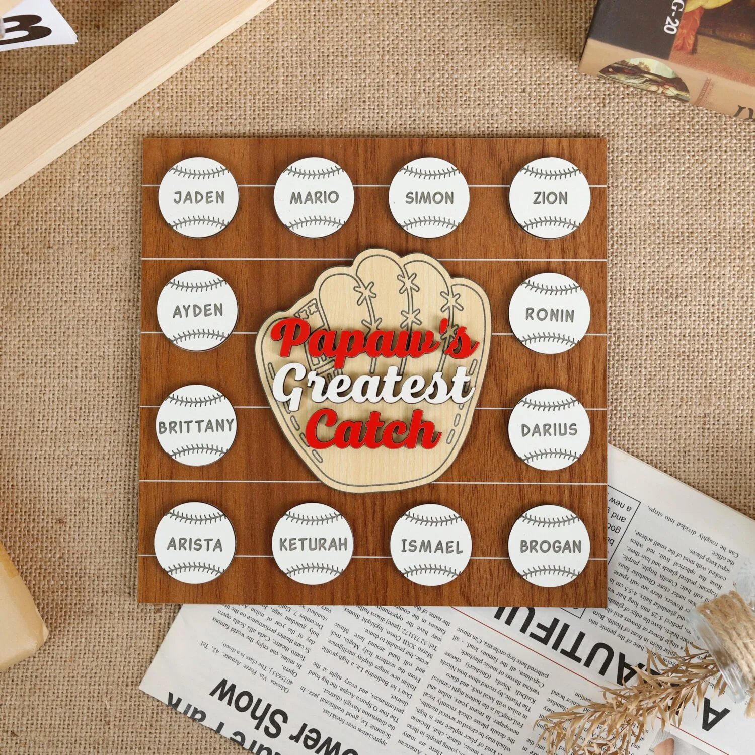 Personalized Baseball Dad Plaque | Custom Father's Day Gift for Baseball-Loving Dads | Rustic Wood Sign with Name & Message - Image 4