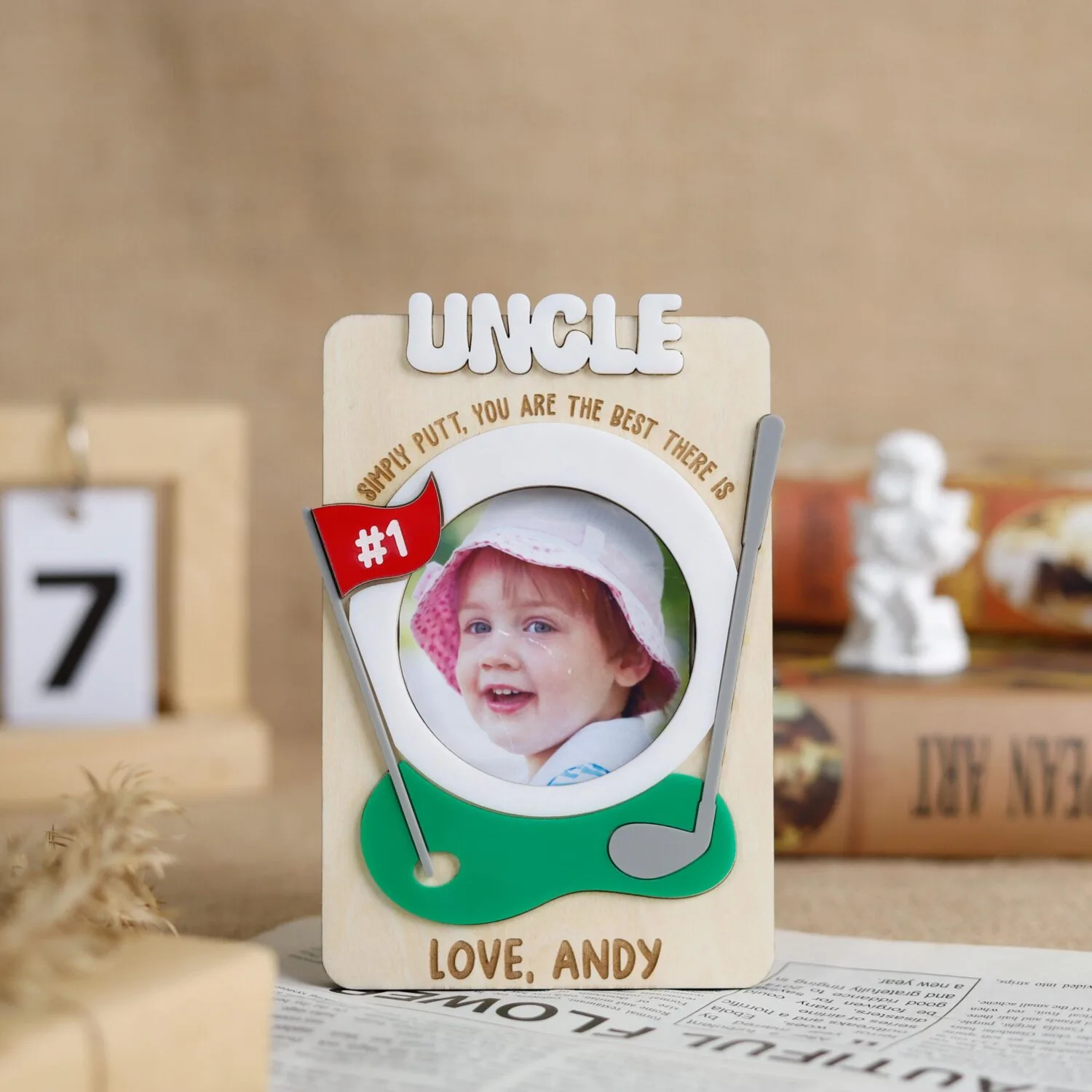 Personalized Baby Photo Fridge Magnetic Keepsake Frame - Custom Wooden Gift for Newborn Milestones