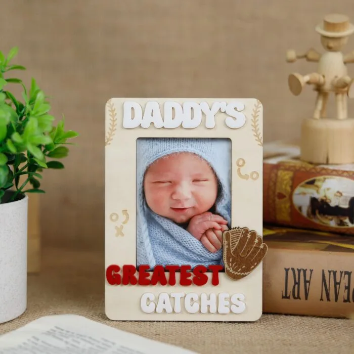 Personalized Promoted to Dad Photo Keepsake Frame - Custom Wooden Gift for New Fathers