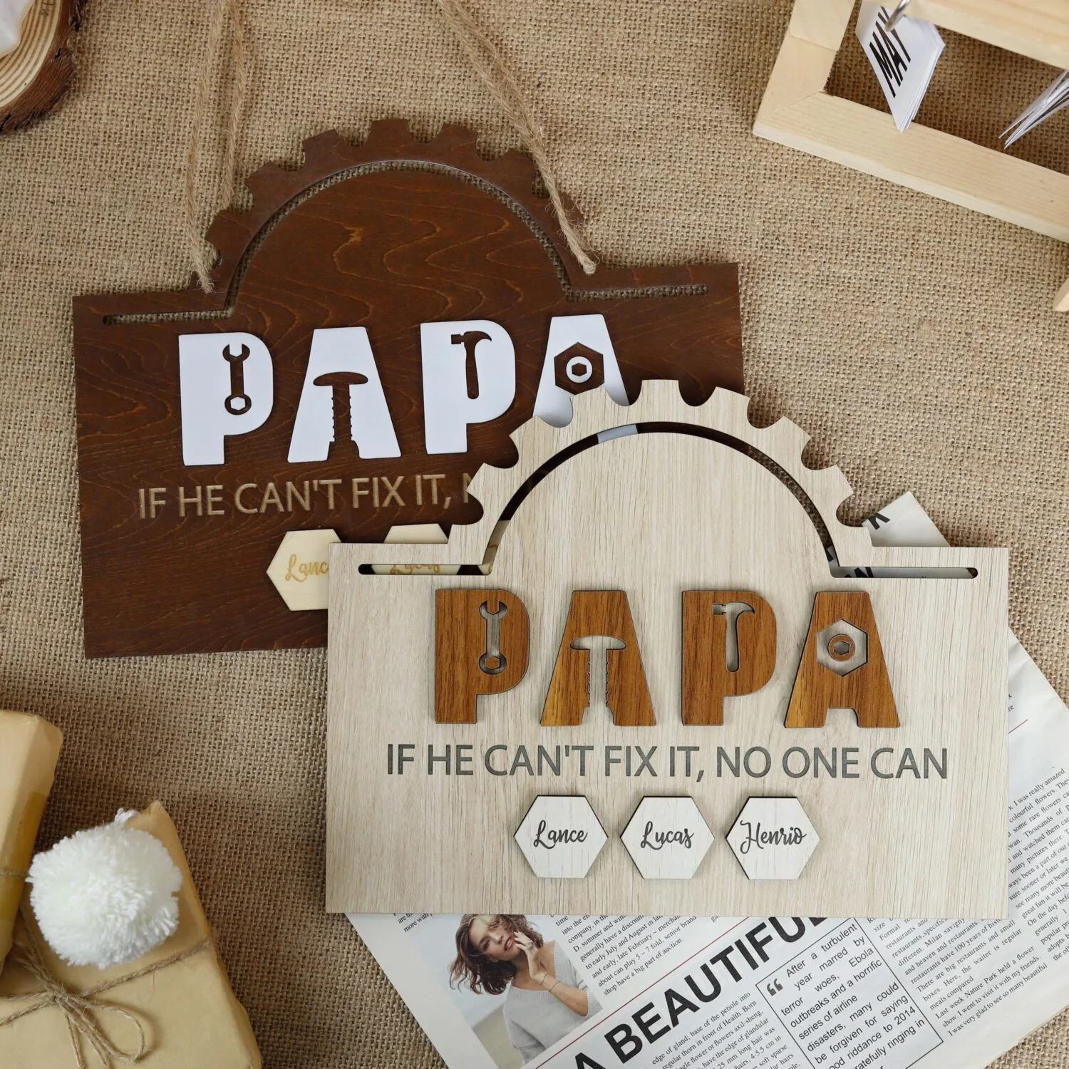 custom Papa garage sign