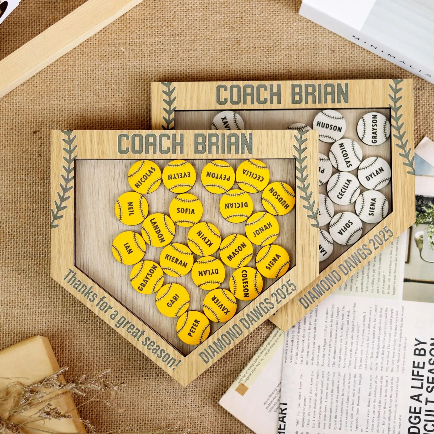personalized baseball softball coach sign