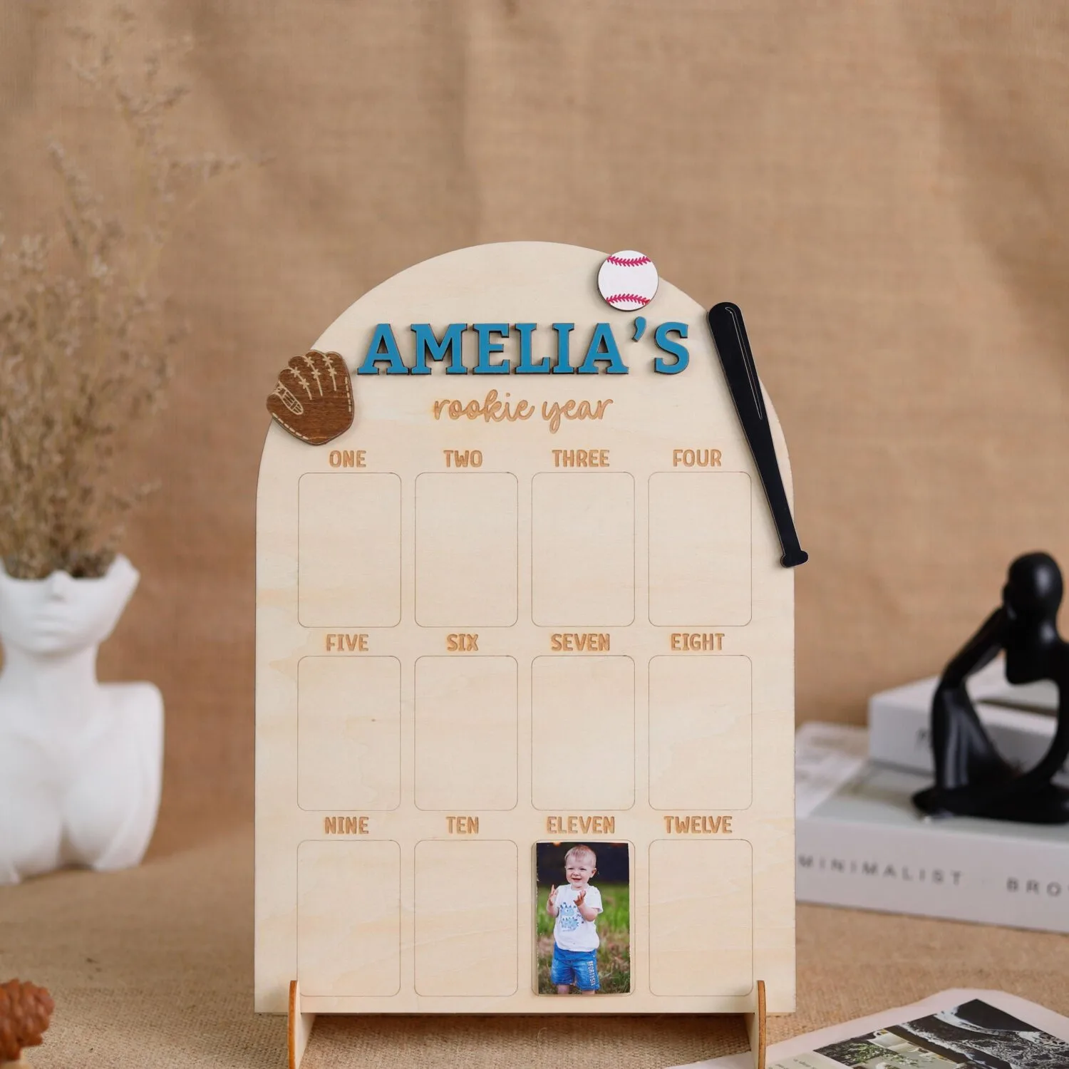 personalized baseball milestone board