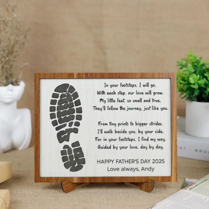 custom grandpa footprint gift