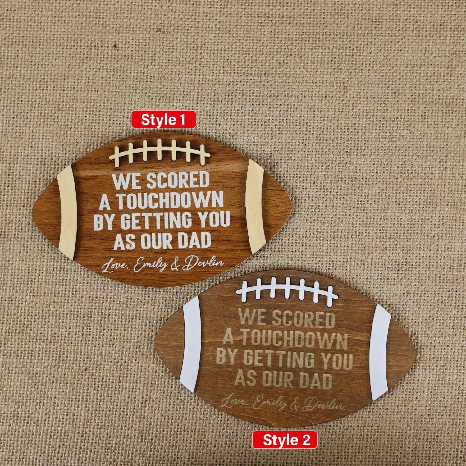 Personalized Football Dad or Grandpa Sign | Custom Wood Plaque Gift for Father's Day, Birthday or Christmas | MVP Keepsake for Football Lover - Image 2