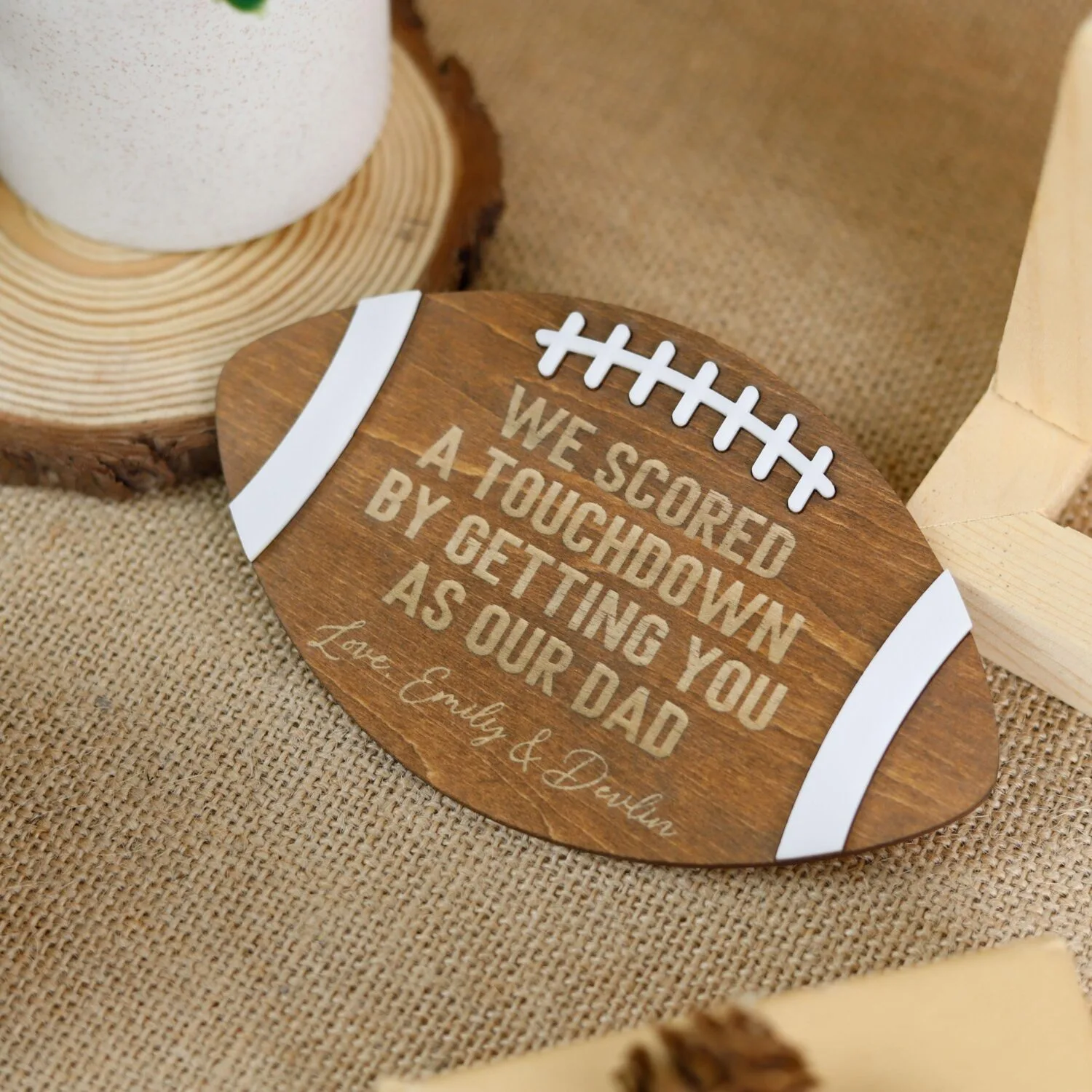 Personalized Football Dad or Grandpa Sign | Custom Wood Plaque Gift for Father's Day, Birthday or Christmas | MVP Keepsake for Football Lover - Image 10
