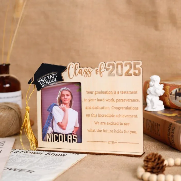2025 Personalized Graduation Photo Frame | Custom Name Wooden Gift for High School or College Grad | Senior Keepsake for Graduation, Birthday, or Christmas - Image 9