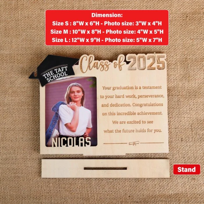 2025 Personalized Graduation Photo Frame | Custom Name Wooden Gift for High School or College Grad | Senior Keepsake for Graduation, Birthday, or Christmas - Image 2