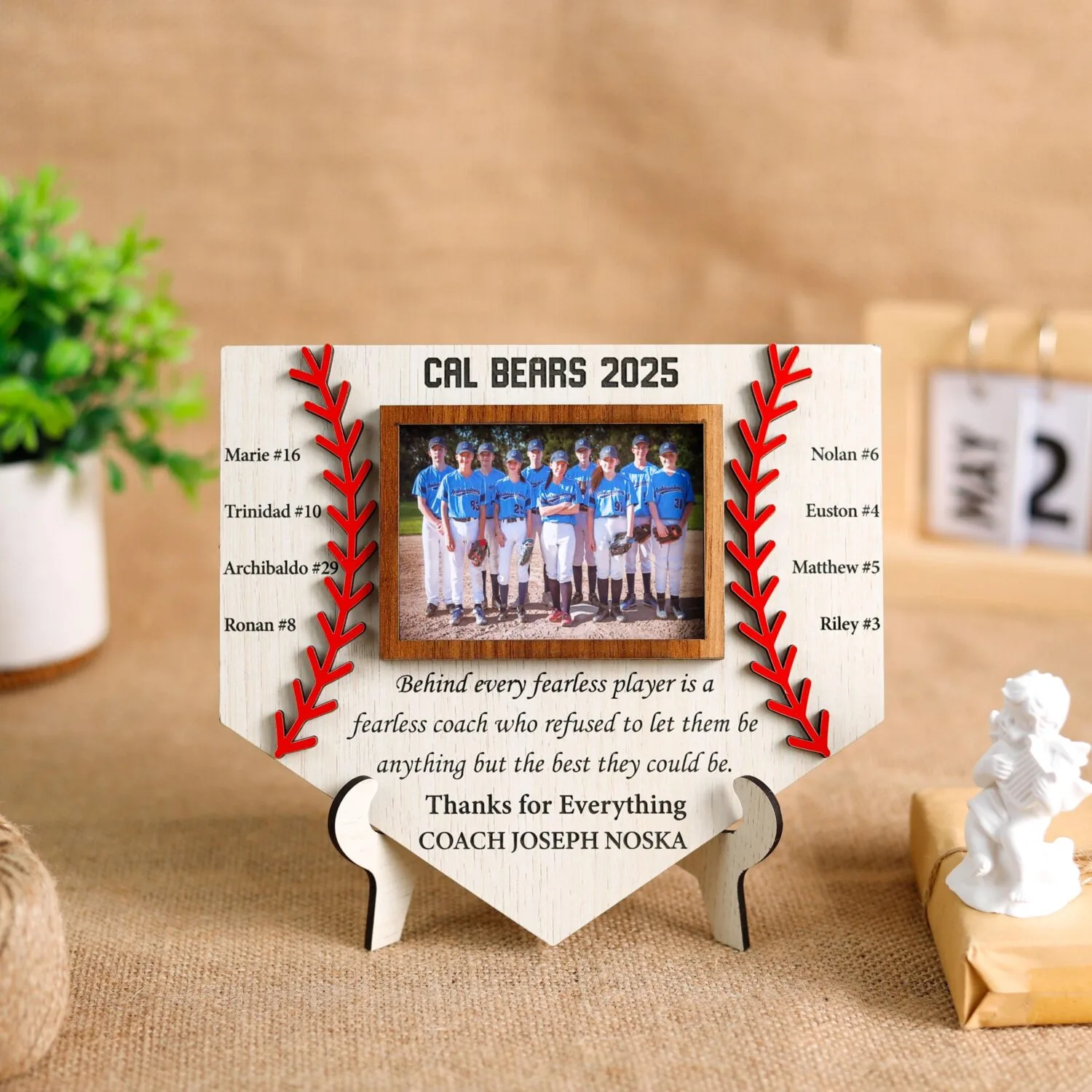 Personalized Baseball Home Plate Team Wood Sign - Custom Keepsake for Players & Coaches