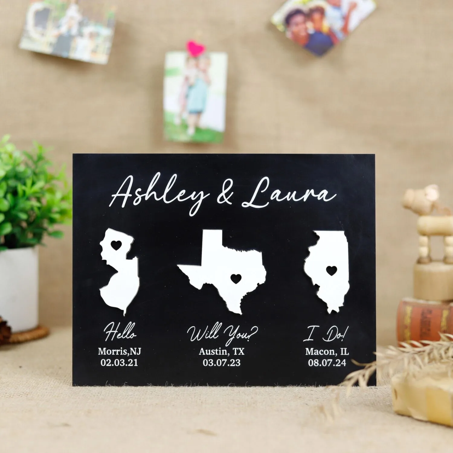 Personalized Milestone Wooden Sign - Custom Keepsake for Weddings, Anniversaries & Birthdays