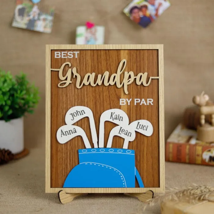 Personalized Golf 3D Wooden Plaque - Custom Father’s Day Keepsake Gift for Golfers