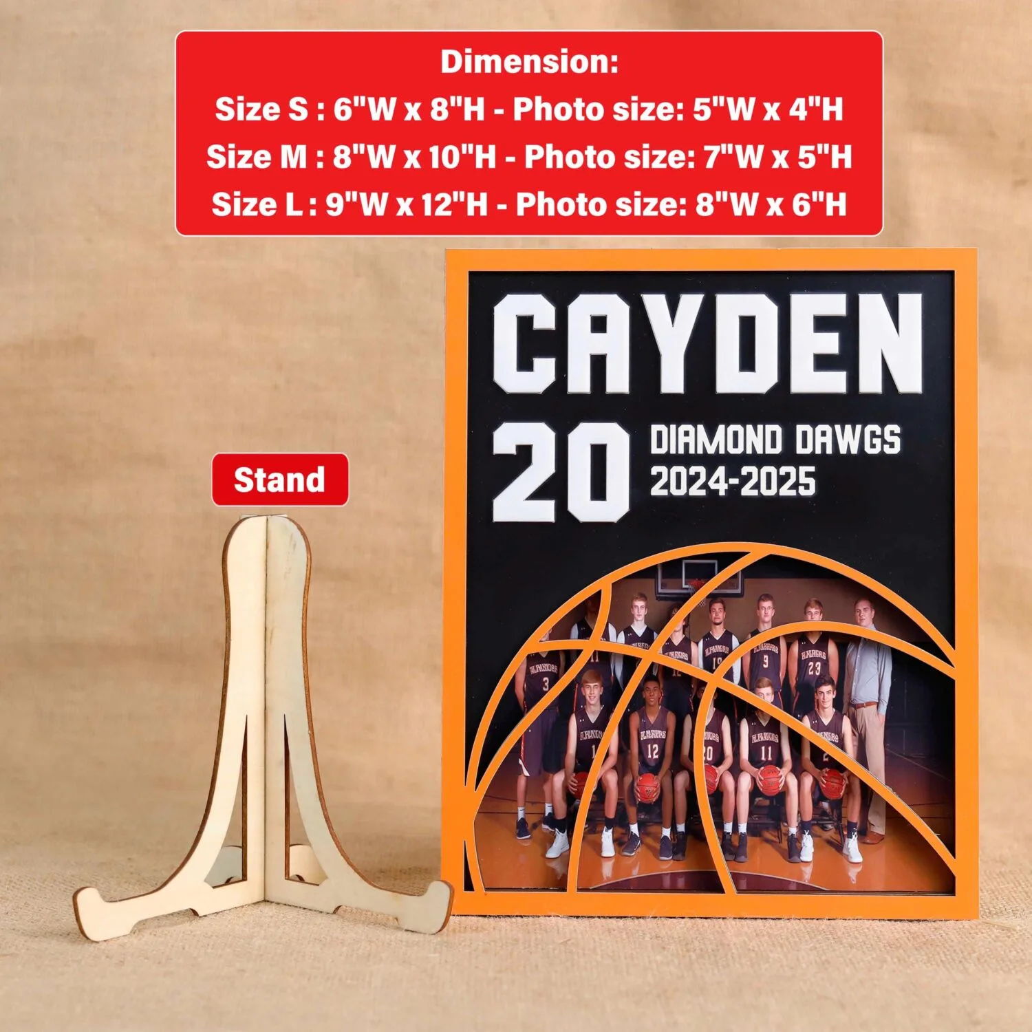 Personalized Basketball Player Photo Wooden Sign | Custom Keepsake for Basketball Star | Senior Night, Birthday, or Christmas Gift - Image 2