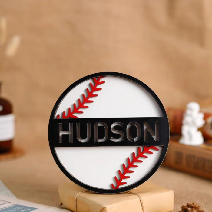 Personalized Baseball Player Name Sign - Custom Wooden Keepsake for Players & Coaches