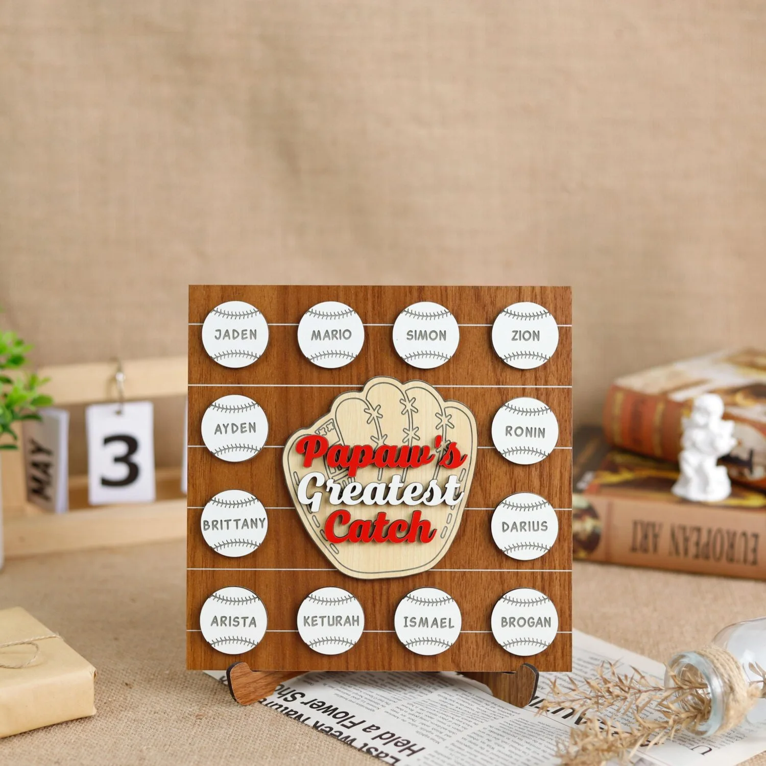Personalized Baseball Dad Plaque | Custom Father's Day Gift for Baseball-Loving Dads | Rustic Wood Sign with Name & Message - Image 3