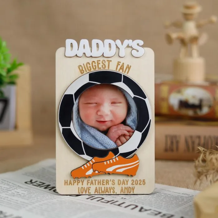 Personalized Dad First Father’s Day Photo Keepsake Frame - Custom Wooden Gift for New Dads