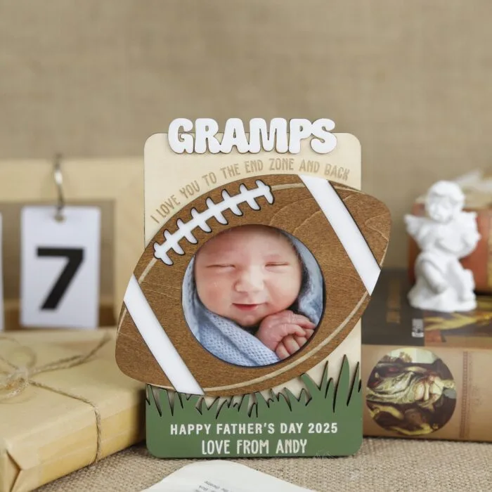 custom football dad photo frame