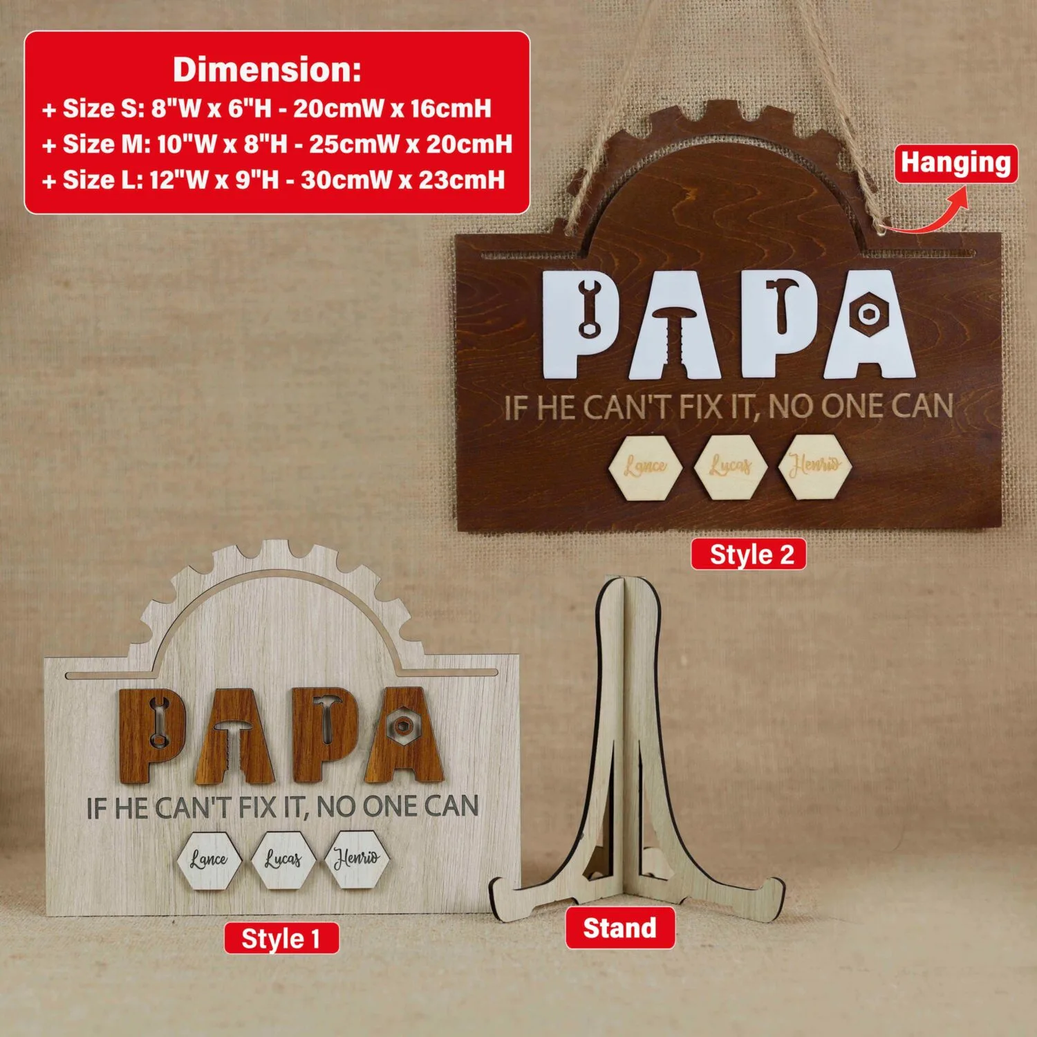 Custom Papa Garage Sign | Personalized Gift for Grandpas, Perfect for Father’s Day and Birthdays - Image 2