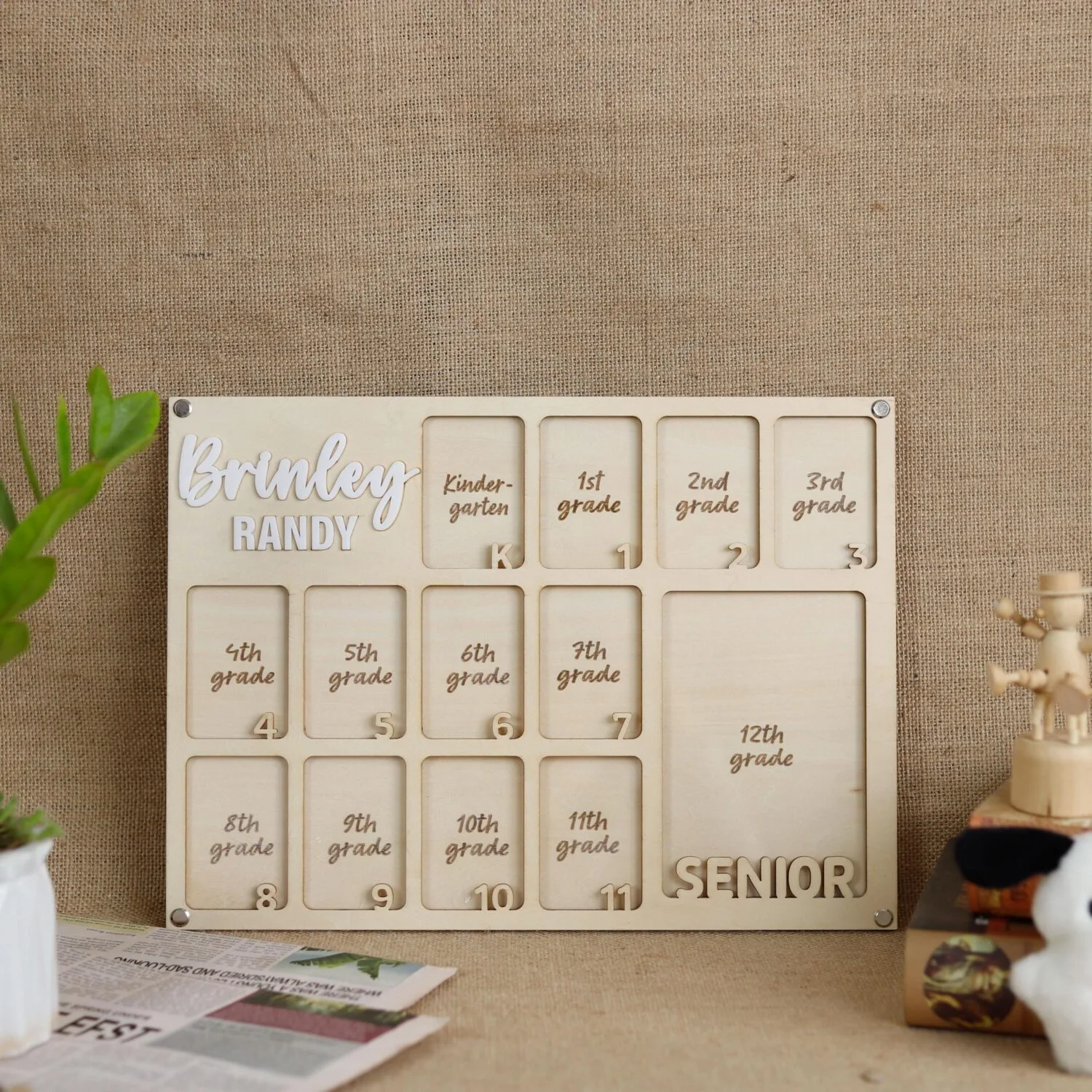 custom K-12 school years photo frame