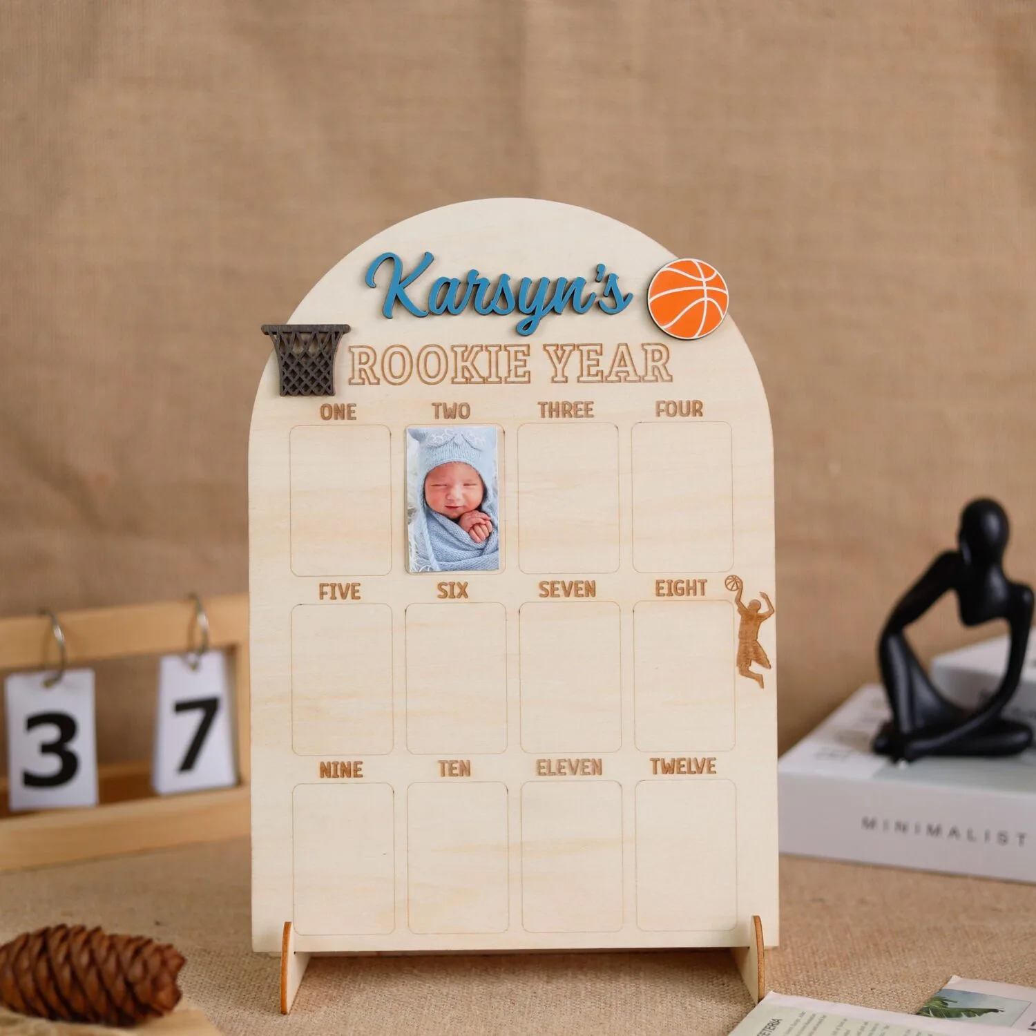 personalized basketball milestone board