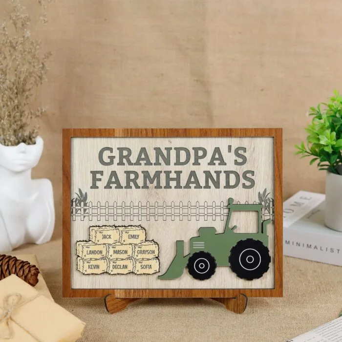 personalized tractor grandpa sign