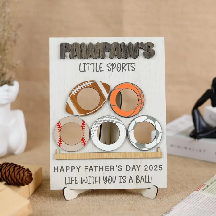 Personalized Grandchild Sports Photo Frame | Custom Engraved Gift for Grandparents, Family Keepsake, Team Memory Display