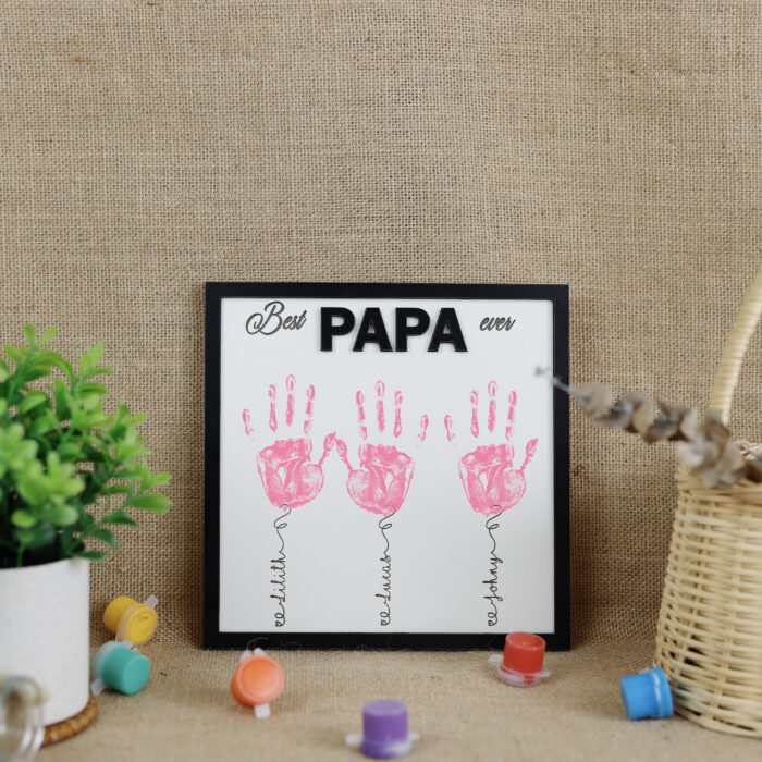 Custom Handprint Plaque That Melts Hearts | Personalized Papa Gift | Custom Wood Sign for Papa