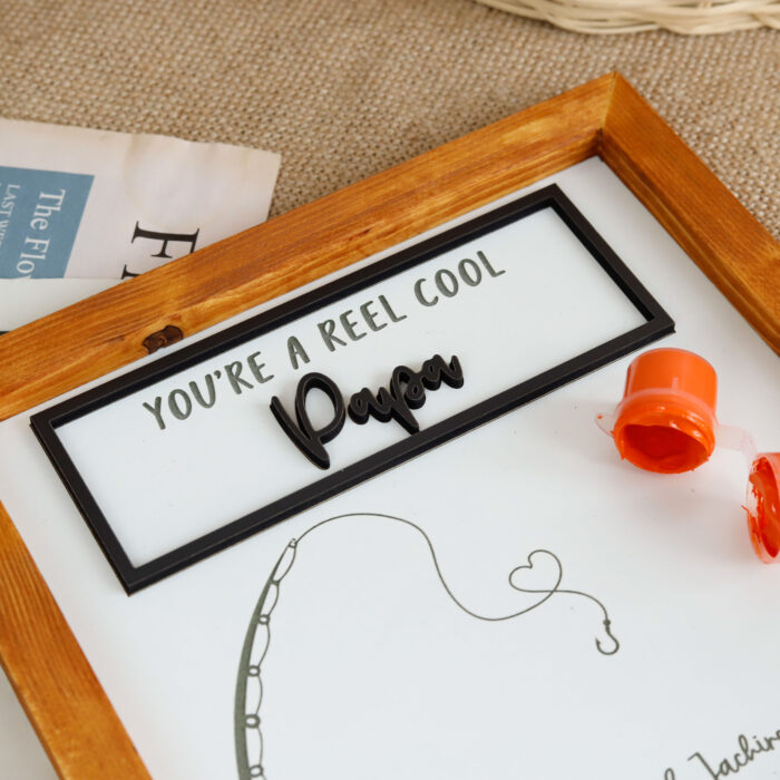 Personalized Papa Handprint Plaque | Custom Fishing Gift from Kids | Father’s Day Fishing Decor - Image 9