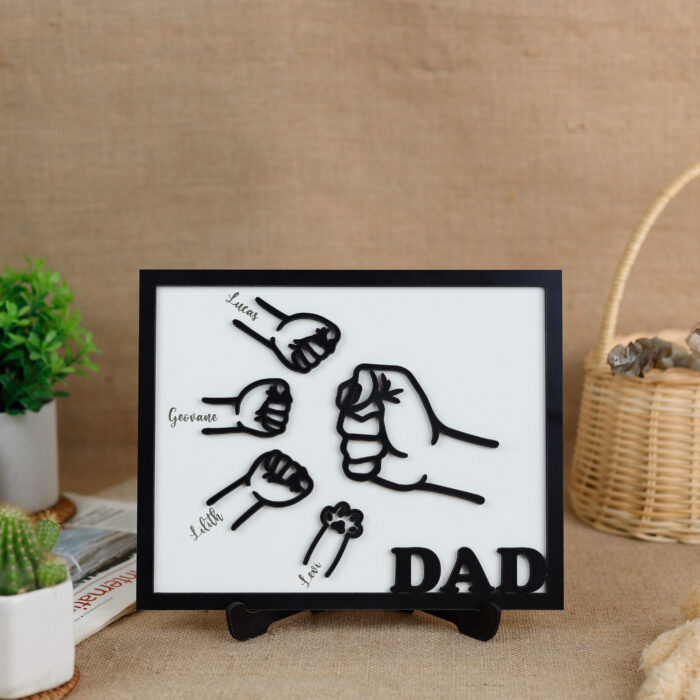 Personalized with Kids' Names | Celebrate Your Bond with a Fist Bump | Personalized Fist Bump Plaque