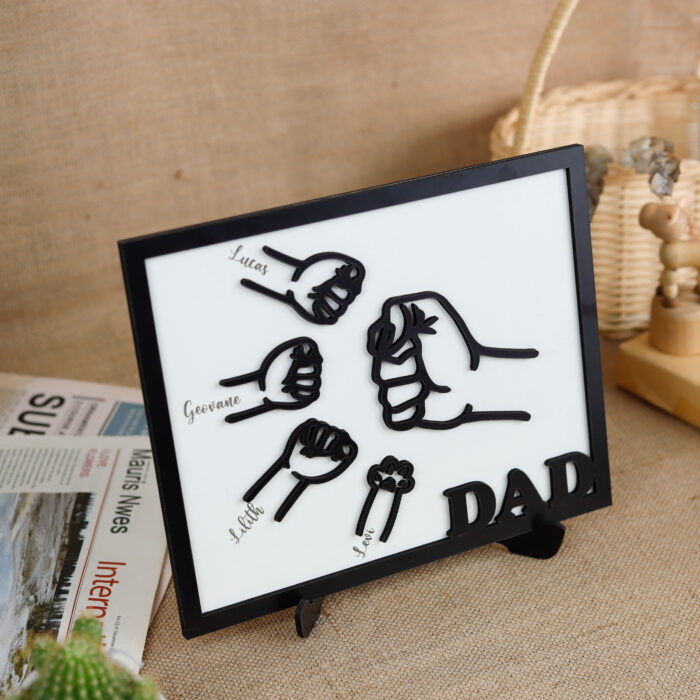 Personalized with Kids' Names | Celebrate Your Bond with a Fist Bump | Personalized Fist Bump Plaque - Image 5