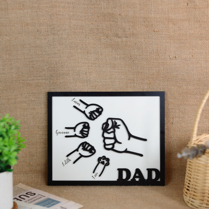 Personalized with Kids' Names | Celebrate Your Bond with a Fist Bump | Personalized Fist Bump Plaque - Image 6