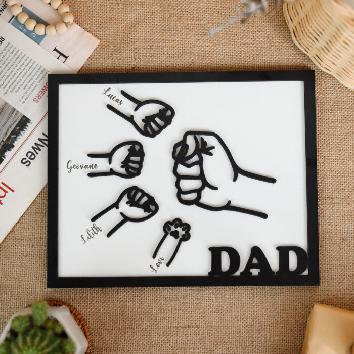 Personalized with Kids' Names | Celebrate Your Bond with a Fist Bump | Personalized Fist Bump Plaque - Image 7